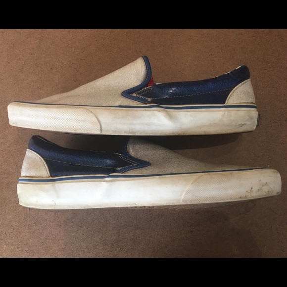 Vans Classic Slip-On Grey Glitter Shoes - Picture 5 of 8